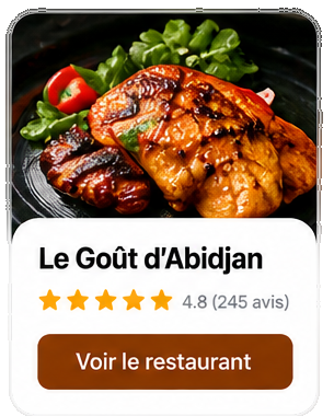 Aperçu d'une page publique de restaurant SAOVIA Food